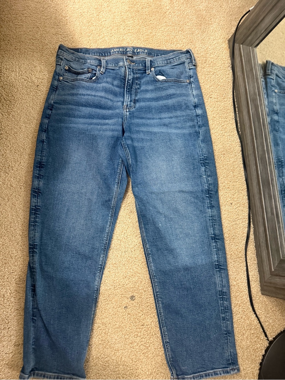 American Eagle Outfitters Straight Leg Jeans - Medium Blue Wash